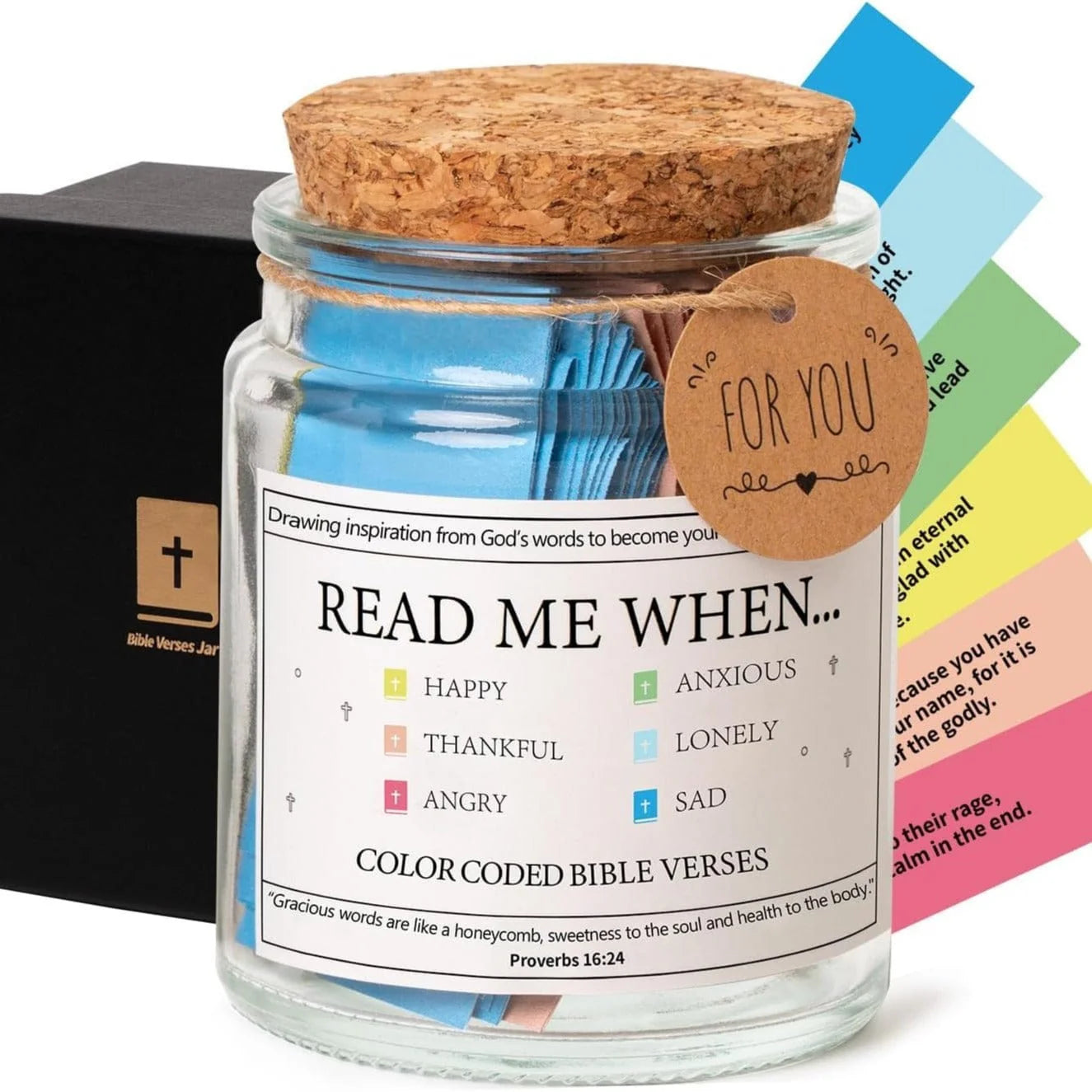 (GIFTING OFFER) Handmade 90 Day Bible Verses Jar (Free Christian Gift Box)