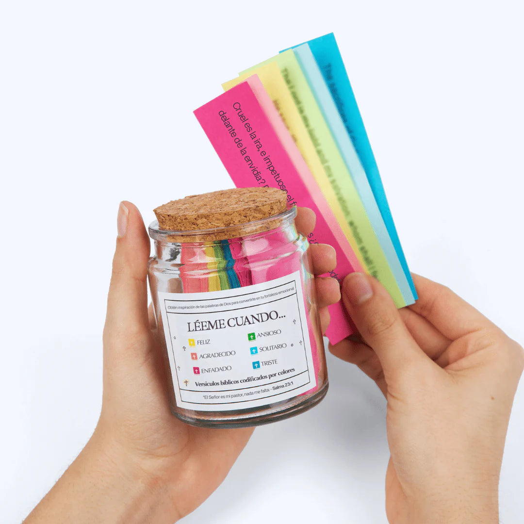 Tarro de Versículo Bíblico (90 Días) | Hecho a mano (Viene con caja de regalo cristiana)