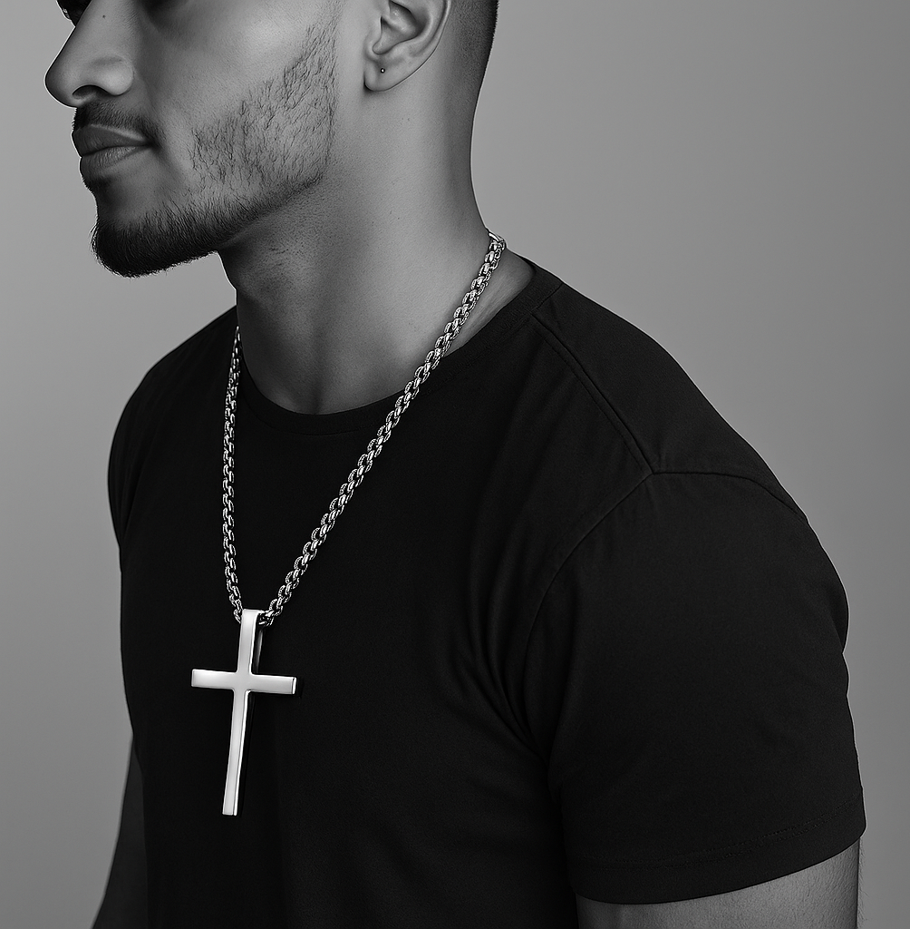 Steel Grace Cross Necklace