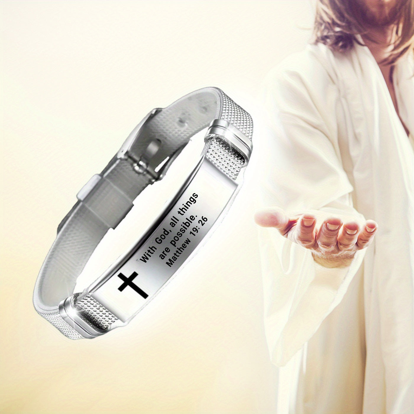 Adjustable Bible Verse Bracelet - Scripture Jewelry with Bible Verses