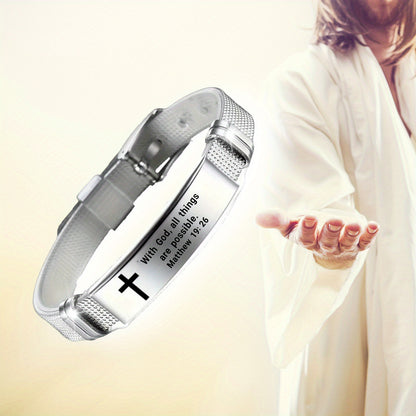 Adjustable Bible Verse Bracelet - Scripture Jewelry with Bible Verses