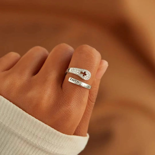 "FAITH" Handmade Christian Family Ring in Zircon & 925 Sterling Silver (GIFTING OFFER)
