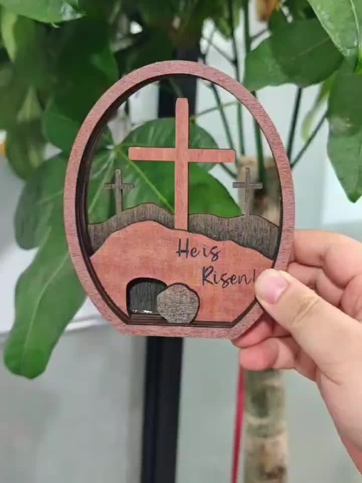 “He Is Risen” Wooden Resurrection Decor