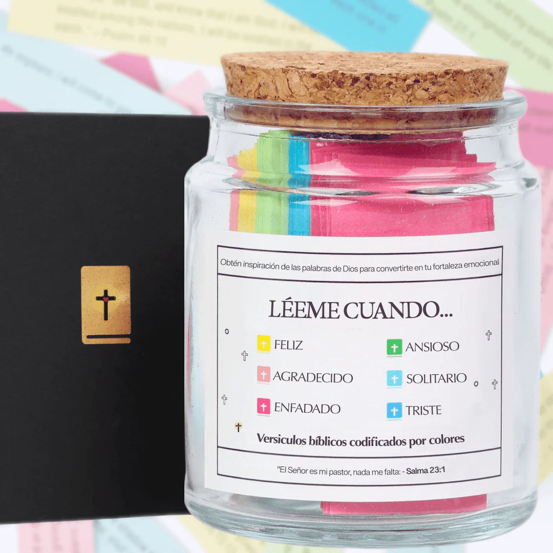 Tarro de Versiculo Bíblico (90 Días) | Hecho a mano (Viene con caja de regalo cristiana)