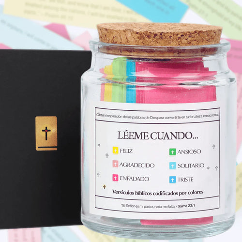 Tarro de Versiculo Bíblico (90 Días) | Hecho a mano (Viene con caja de regalo cristiana)