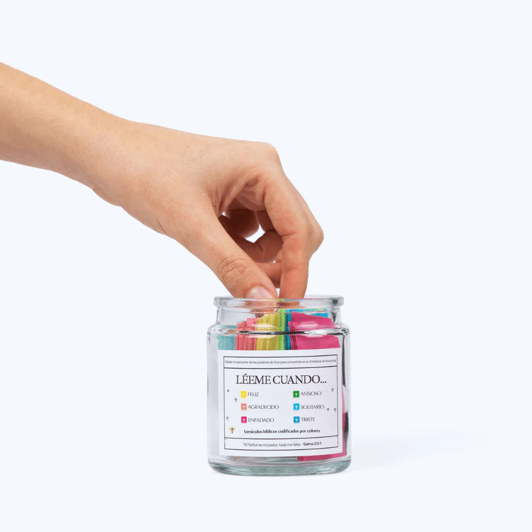 Tarro de Versiculo Bíblico (90 Días) | Hecho a mano (Viene con caja de regalo cristiana)