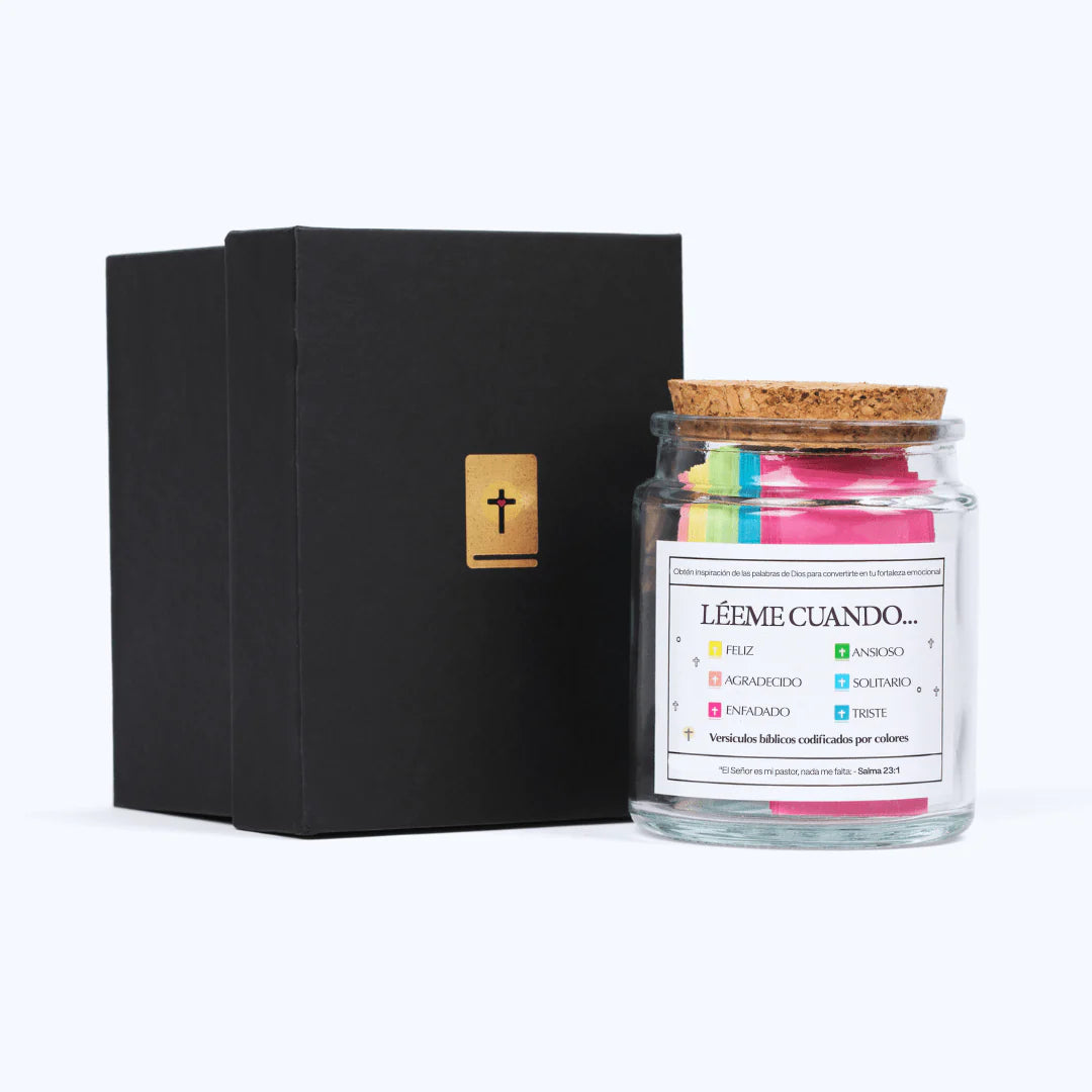 Tarro de Versiculo Bíblico (90 Días) | Hecho a mano (Viene con caja de regalo cristiana)