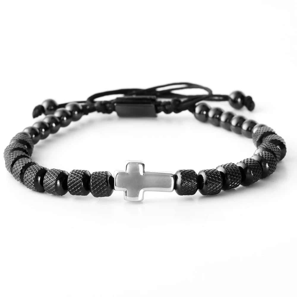 Faith Armor™ Black Steel Bracelet Set