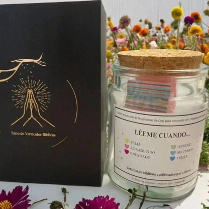 Tarro de Versiculo Bíblico (90 Días) | Hecho a mano (Viene con caja de regalo cristiana)