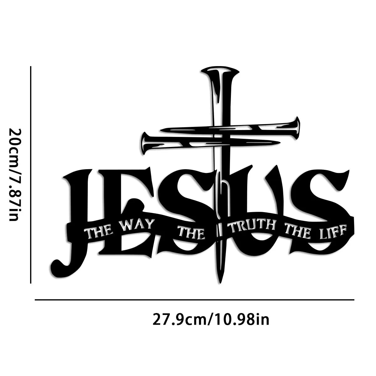 Vintage Jesus Metal Wall Sign – The Way, The Truth, The Life
