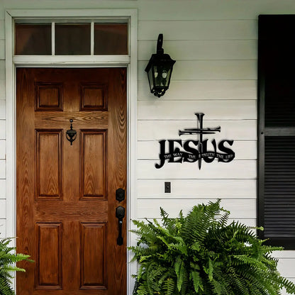 Vintage Jesus Metal Wall Sign – The Way, The Truth, The Life