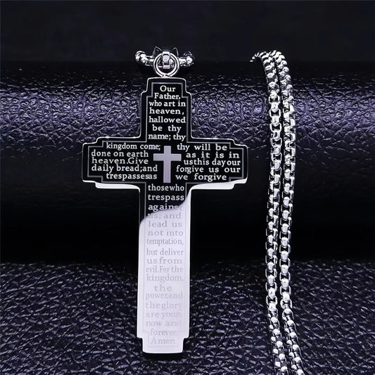 Lord’s Prayer Cross Necklace
