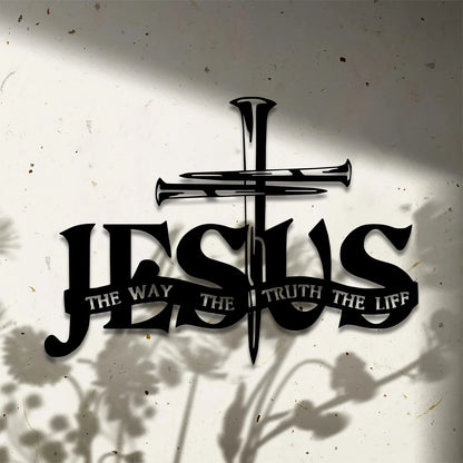 Vintage Jesus Metal Wall Sign – The Way, The Truth, The Life