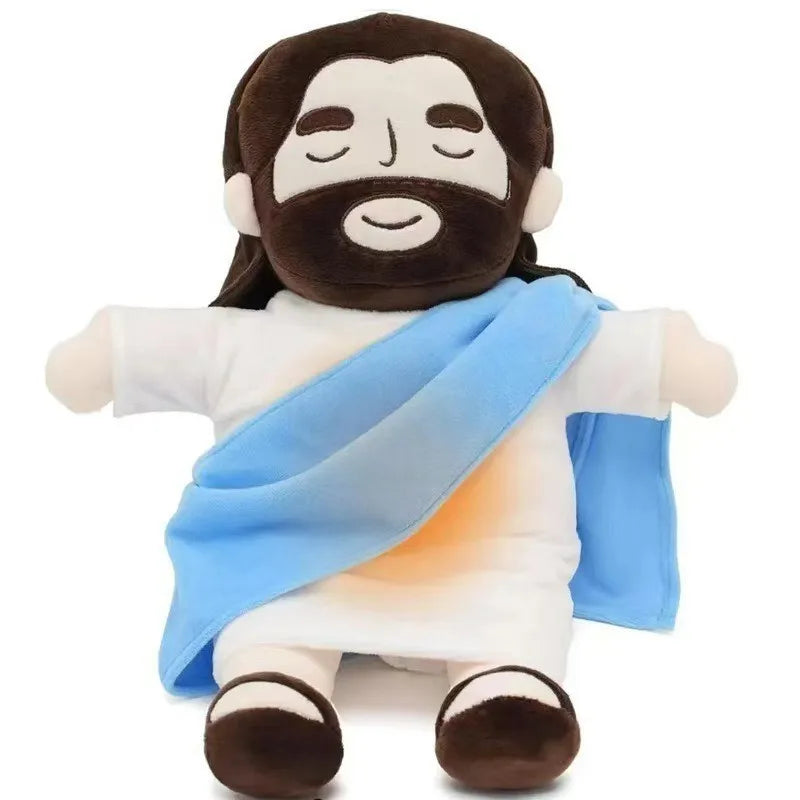 New Breathing Jesus Soothe Plush Toy for Kids Soft Soothing Jesus Plushies Comforting Jesus Heart Toy Easter Christmas Gifts