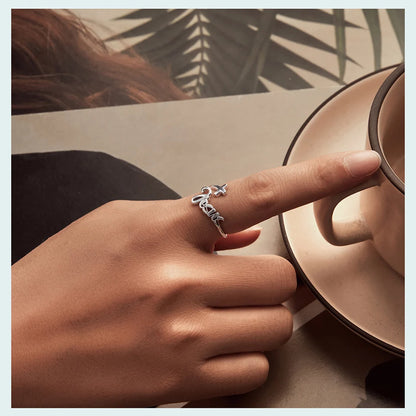 Faith in Silver – Jesus Cross Open Ring