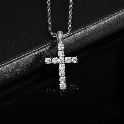925 Sterling Silver Sparkling Cross Necklace