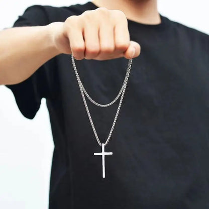 Steel Grace Cross Necklace