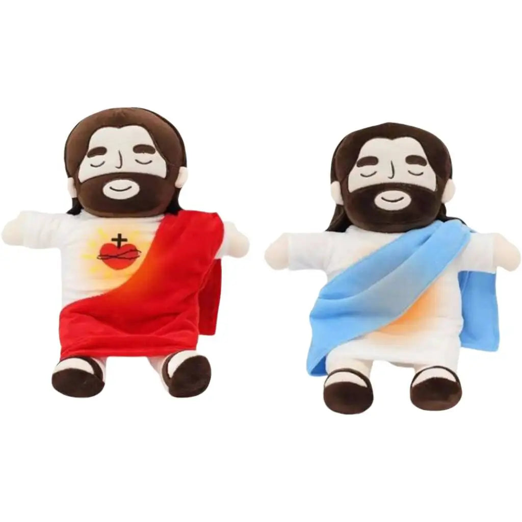 New Breathing Jesus Soothe Plush Toy for Kids Soft Soothing Jesus Plushies Comforting Jesus Heart Toy Easter Christmas Gifts