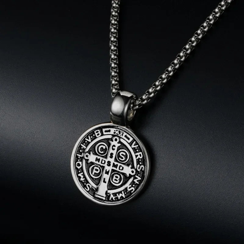 St. Benedict Medal Stainless Steel Necklace