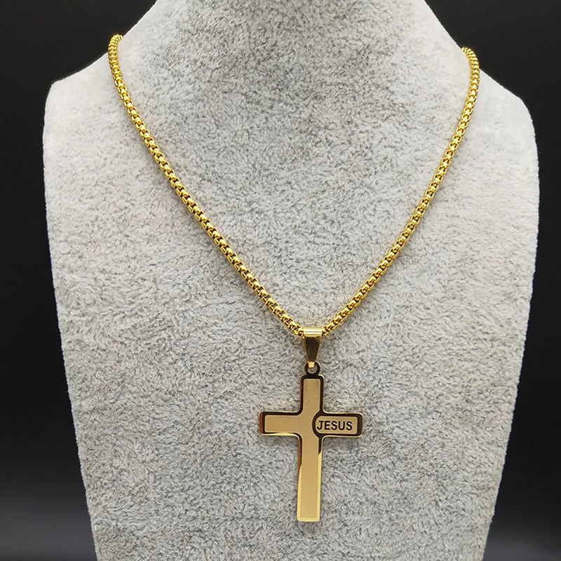Jesus Cross Stainless Steel Necklace