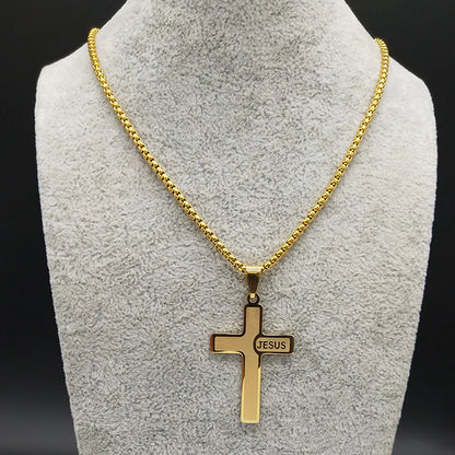 Jesus Cross Stainless Steel Necklace