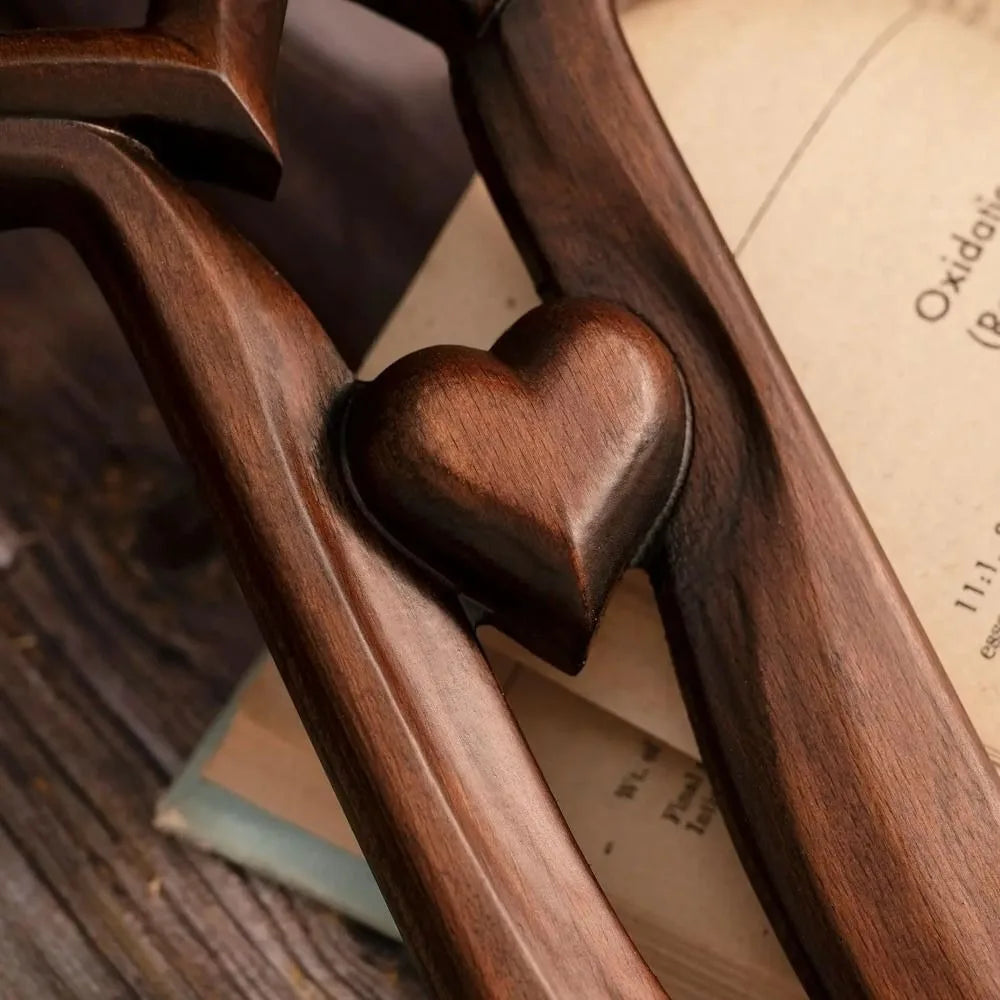 Intertwined Heart Wooden Cross – Handmade Love & Faith Wall Décor