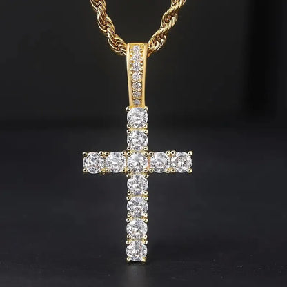 925 Sterling Silver Sparkling Cross Necklace