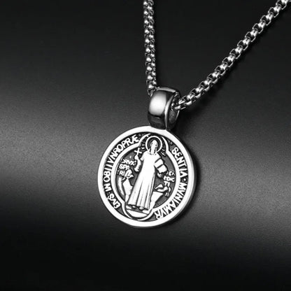 St. Benedict Medal Stainless Steel Necklace