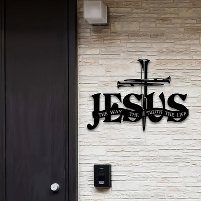 Vintage Jesus Metal Wall Sign – The Way, The Truth, The Life