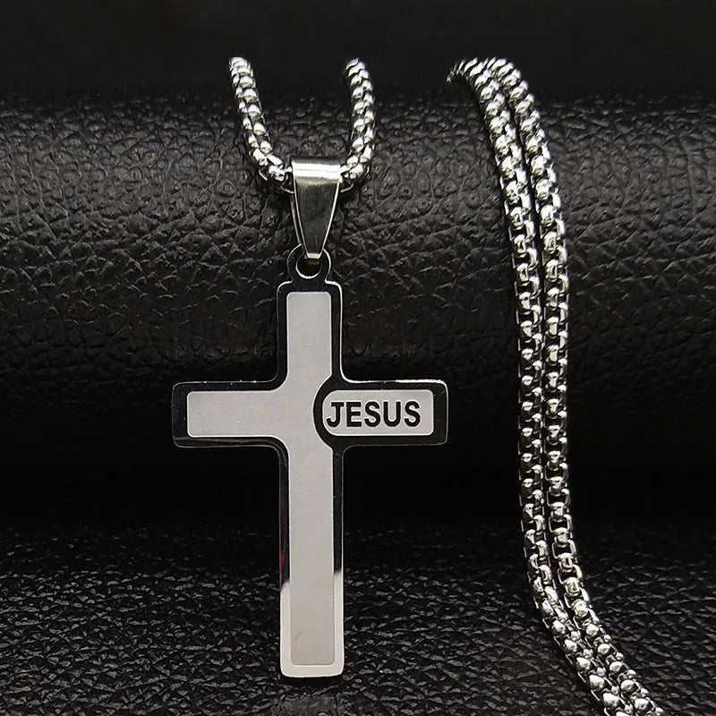 Jesus Cross Stainless Steel Necklace