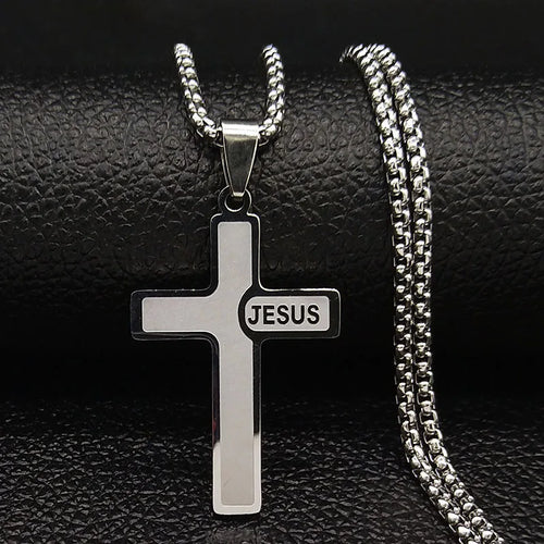 Jesus Cross Stainless Steel Necklace
