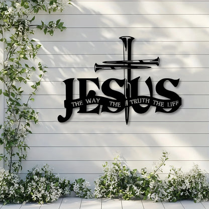 Vintage Jesus Metal Wall Sign – The Way, The Truth, The Life