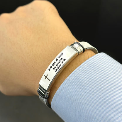 Adjustable Bible Verse Bracelet - Scripture Jewelry with Bible Verses