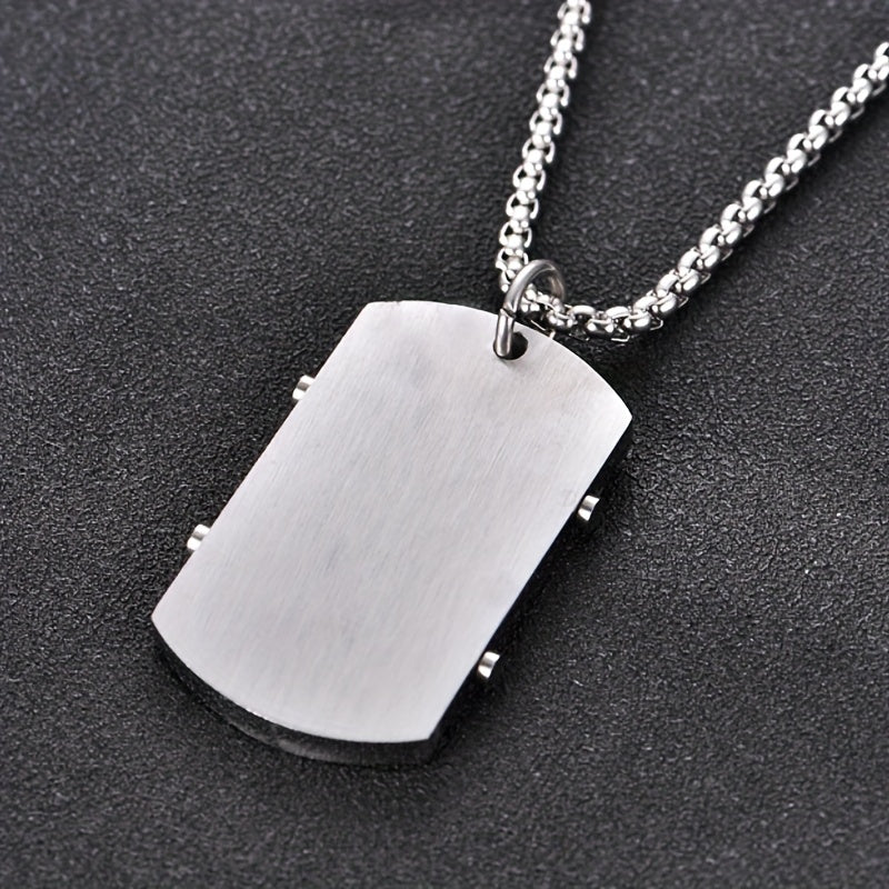 Serenity Prayer Cross Dog Tag Necklace – Faith Stainless Steel Pendant