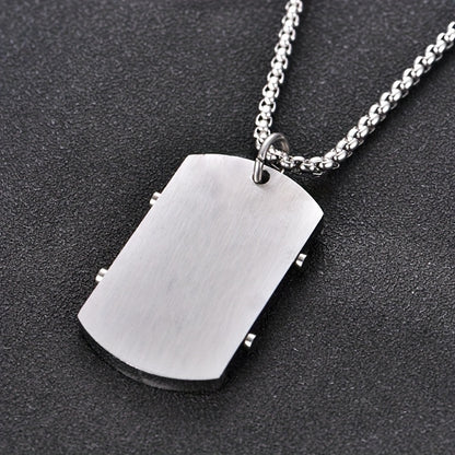 Serenity Prayer Cross Dog Tag Necklace – Faith Stainless Steel Pendant