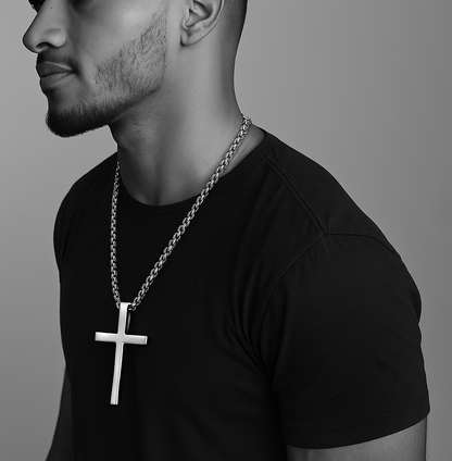 Steel Grace Cross Necklace