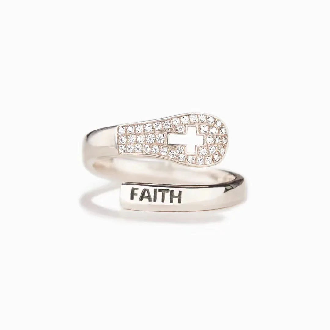 "FAITH" Handmade Christian Family Ring in Zircon & 925 Sterling Silver (GIFTING OFFER)