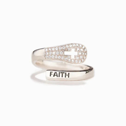 "FAITH" Handmade Christian Family Ring in Zircon & 925 Sterling Silver (GIFTING OFFER)