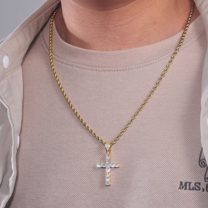 925 Sterling Silver Sparkling Cross Necklace